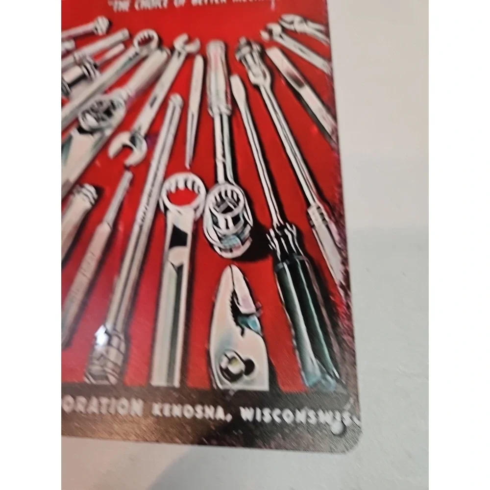 Snap-on Red Vintage Tool Wall Sign - Metal Garage Decor